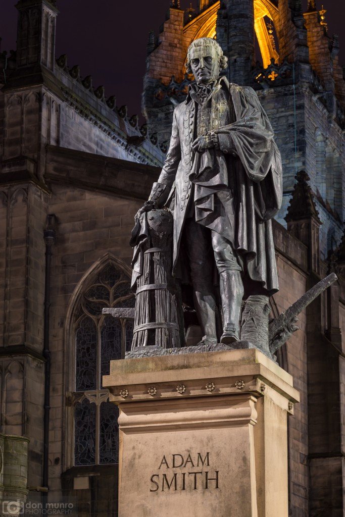 Adam Smith statue on the Royal Mile.